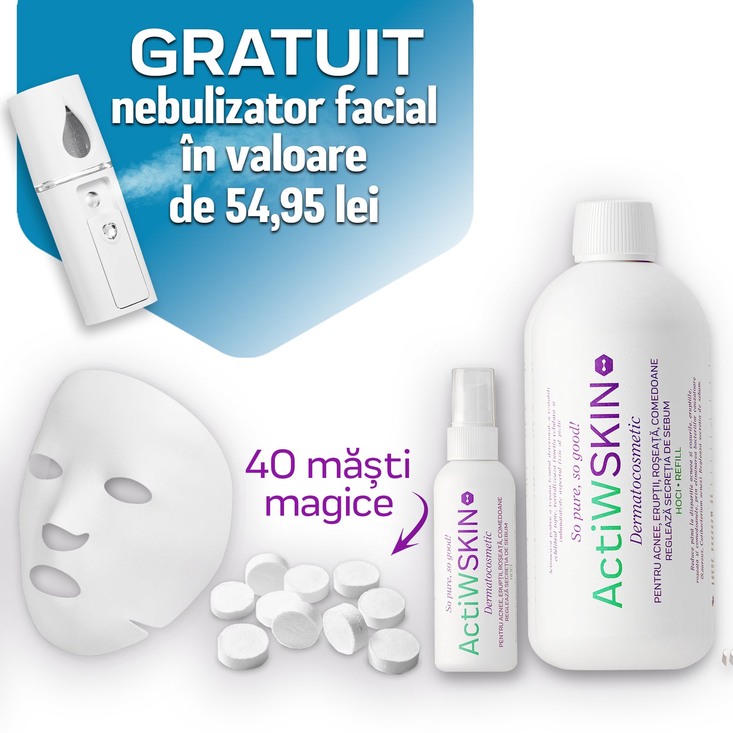 ActiW SKIN - PENTRU ACNEE - Pachet măști magice